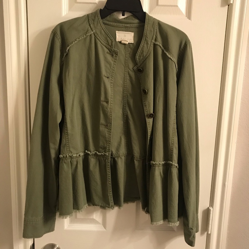 Army Green, Peplum-Style Jacket